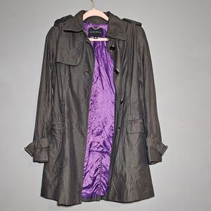 Banana Republic Women’s Dark Gray Single Breasted Military Trench Coat Size XS